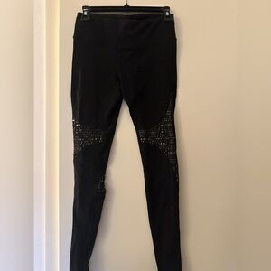 ALO Yoga Black Leggings with Mesh Detail